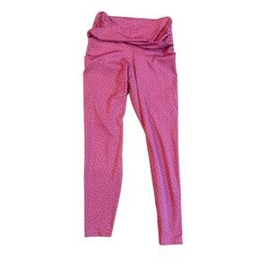 Nike Dri-Fit Women's Leggings Medium Pink Polka Dot Stretch Athletic Yoga Pants